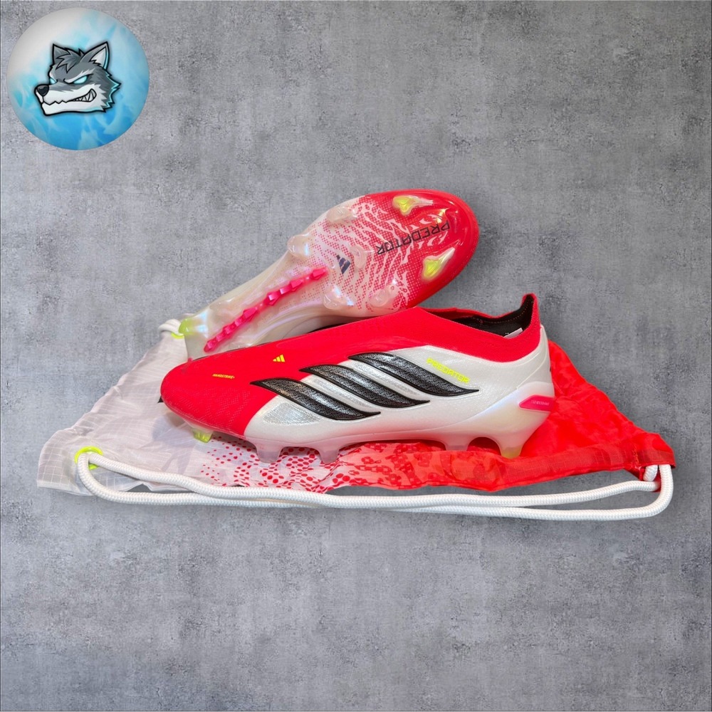 adidas Predator Elite Laceless FG Soccer Cleats Lucid Red Men's Size 6.5 JS0407